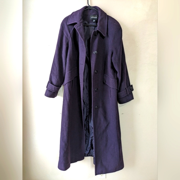 London Fog Luxury Wool Purple Overcoat 💜 Size 12 - Picture 1 of 7